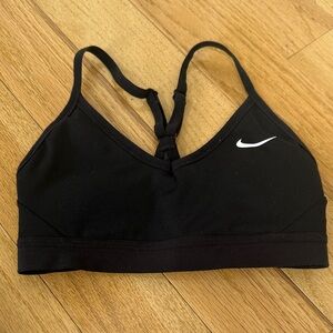 Nike Women's Black Sports Bra with White Logo size XS